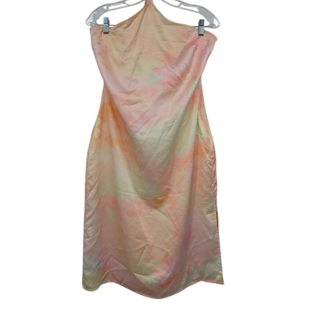 Showpo Danna Midi Dress pastel‎ watercolor Halter Women's NWT sz 8